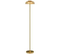 HOMCOM Lampadaire sur Pied de Salon LED Lumière Chaude 3000 K Ton Laiton | Lampe Salon, Abat-Jour en Verre, Interrupteur à Pied, Style Moderne, pour Chambre