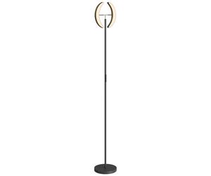 HOMCOM Lampadaire sur pied dimmable 2700K-6000K avec télécommande et double tête pivotante 350°, Noir