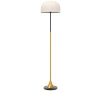 HOMCOM Lampadaire sur Pied Salon 40W avec Abat-Jour en Forme de Dôme, Interrupteur à Pédale, 158 cm, Doré et Blanc