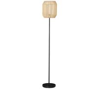HomCom Lampadaire sur pied vintage en métal – Abat-jour corde papier, E27 40W, Ø26×164 cm