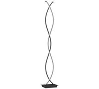 HOMCOM Lampadaire sur pied salon, lampe salon 3 niveaux de luminosité réglables à double spirale avec interrupteur à pied, noir