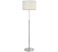 HOMCOM Lampadaire sur pied salon, lampe sur pied dimmable avec télécommande, abat-jour en lin, hauteur réglable 133-168cm, argent