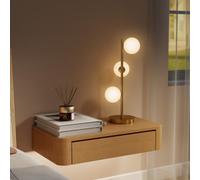 HOMCOM Lampe de Chevet avec 3 Abat-Jours Globe, Douilles G9, Ton Laiton | Lampe de Table Moderne, Base en Acier, pour Salon et Chambre à Coucher, Ampoules Non Incluses