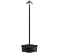 HOMCOM Lampe de Table Tactile Rechargeable avec USB, Réglable 3000K/4500K/6500K, Autonomie 4-8 Heures, Noir