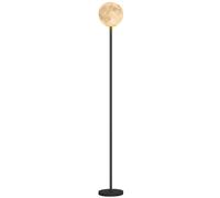 HOMCOM Lampe sur pied avec abat-jour en forme de lune, interrupteur au pied, 3 températures de couleur, métal, Noir