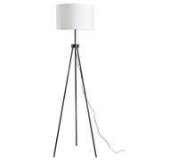 HOMCOM Lampe sur pied avec abat-jour en polyester et coton, Blanc | Lampe sur pied, douille E27, pour salon & chambre, ampoule non incluse.