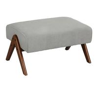 HOMCOM Living Footstool Tabouret Bas rembourré en Velours côtelé Ottoman rectangulaire avec siège rembourré et Pieds en Bois pour Salon Chambre à Coucher Gris Clair