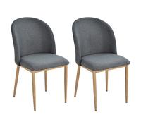 HOMCOM Lot 2 Chaises Salle à Manger Design Scandinave Dossier Ergonomique Gris Aosom France