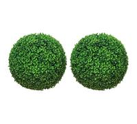 HOMCOM Lot de 2 Boules de buis artificielles de 40 cm, Protection UV, décoration pour la Maison, Le Jardin, la fête de Mariage, la décoration de la Maison, Vert