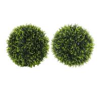 HOMCOM Lot de 2 boules de topiaire artificielles Ø 45 plantes artificielles Anti-UV, décoration intérieure et extérieure, vert