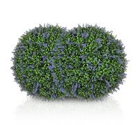 HOMCOM Lot de 2 Boules topiaires artificielles de 42 cm, Fausses Plantes décoratives Lavande résistantes aux UV, décoration pour intérieur et extérieur Maison Bureau Porche Balcon Mariage