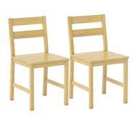 Lot de 2 chaises de salle à manger - HOMCOM - assise à lattes - dossier incurvé - bambou - 42 x 45 x 80 cm - naturel