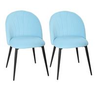 HOMCOM Lot de 2 chaises de salle à manger en velours, chaises de cuisine avec dossier incurvé à coquille, jambes en acier, style nordique, chaise rembourrée pour cuisine, chambre à coucher, salon