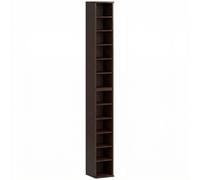 HOMCOM Lot de 2 étagères colonnes armoire de rangement CD-DVD 12 compartiments 21 x 22,5 x 88,5 cm capacité 204 CD marron