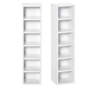 HOMCOM Lot de 2 étagères colonnes Armoire de Rangement CD-DVD 6 + 6 Compartiments dim. 21L x 19l x 88H cm capacité Max. 160 CD Blanc