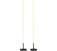 HOMCOM Lot de 2 Lampadaires d'Angle LED 1450 lm 150 cm Noir | Lampe d'Angle Dimmable avec 3 Niveaux de Luminosité, Interrupteur au Pied, Base Lestée, pour Salon, Chambre ou Bureau