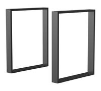 HOMCOM Lot de 2 pieds rectangulaires en acier noir pour table - hauteur 72 cm - design contemporain