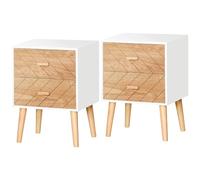 HOMCOM Lot de 2 Tables de Chevet avec 4 Tiroirs 40L x 30l x 56H cm Bois | Chiffonnier, Commode, Meuble de Rangement, Scandinave