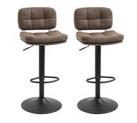 HOMCOM Lot de 2 Tabourets de Bar Vintage Pivotant Marron Effet Vieilli