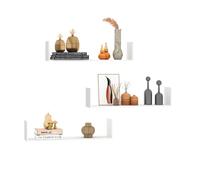 HOMCOM Lot de 3 étagères murales flottantes - dim. 80L x 18l x 18H cm - kit Complet de Fixation Inclus - MDF Grain de Bois Blanc