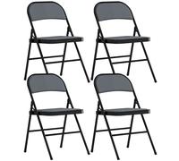 HOMCOM Lot de 4 chaises pliantes chaises de salle à manger portables cadre en acier 45 x 46 x 78 cm gris