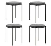 HOMCOM Lot de 4 tabourets de Salle à Manger empilables en métal avec Aspect Velours - pour Salle à Manger, Salon - Gris foncé