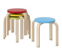 HOMCOM Lot de 4 tabourets de Salle à Manger empilables Ronds pour Salle à Manger, Salon, Cuisine, Multicolore