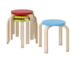 HOMCOM Lot de 4 tabourets de Salle à Manger empilables Ronds pour Salle à Manger, Salon, Cuisine, Multicolore