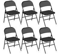 HOMCOM Lot de 6 chaises pliantes chaises de salle à manger portables cadre en acier 45 x 46 x 78 cm noir
