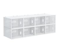HomCom Étagère cube modulable 8 cubes empilables – PP blanc/transparent