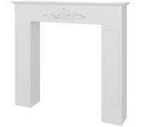 HOMCOM Manteau de cheminée encadrement cadre décoratif pour cheminée électrique 101 x 19 x 100 cm bois blanc