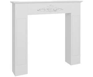 HOMCOM Manteau de cheminée encadrement cadre décoratif pour cheminée électrique 101 x 19 x 100 cm bois blanc