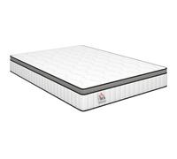 HOMCOM Matelas 140 x 190 cm, 20cm d'épaisseur, matelas à ressorts ensachés 7 zones mousse à mémoire forme au gel rafraîchissant