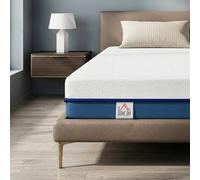 HOMCOM Matelas 140x190cm, Matelas 2 Personnes, Mousse à Mémoire de Forme au Thé Vert avec Gel Rafraîchissant, 20cm d'Épaisseur, Housse Amovible Lavable, Certifié Oeko-Tex, Fermeté Moyenne