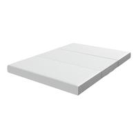HOMCOM Matelas Pliant en 3 Parties, 140x190x15cm, Matelas d'Appoint en Mousse à Mémoire de Forme au Gel, Blanc