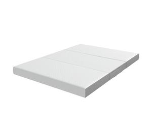HOMCOM Matelas Pliant en 3 Parties, 140x190x15cm, Matelas d'Appoint en Mousse à Mémoire de Forme au Gel, Blanc