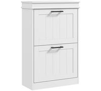 HOMCOM Meuble à Chaussures 10 Paires 2 Tiroirs 54 x 24 x 82,5 cm Blanc