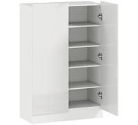 HOMCOM Meuble à chaussures 20 paires armoire à chaussures à haute brillance 5 niveaux étagères réglables 72x34,5x103cm blanc