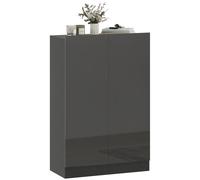 HOMCOM Meuble à chaussures 20 paires armoire à chaussures à haute brillance 5 niveaux étagères réglables 72x34,5x103cm noir