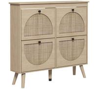 HOMCOM - Meuble à chaussures - Panneau de particules - 105x24x97.5cm - Bois naturel