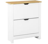 HOMCOM - meuble à chaussures - Bois - 72x26x80cm - Blanc, Bois naturel
