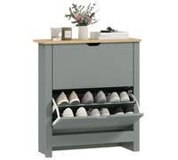 HOMCOM - meuble à chaussures - Bois - 72x26x80cm - Gris Clair, Bois naturel