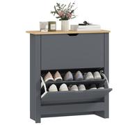HOMCOM - meuble à chaussures - Bois - 72x26x80cm - Gris Foncé, Bois naturel