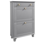 HOMCOM Meuble à chaussures étroit avec 2 tiroirs pliants et 1 tiroir amovible pour 8 paires de chaussures pour couloir 60 x 23,5 x 98,5 cm gris