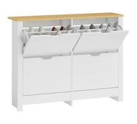 HOMCOM Meuble à Chaussures étroit avec 4 vantaux 105x26x80cm Blanc