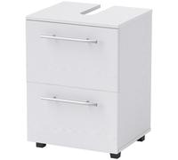 HOMCOM Meuble bas de salle de bain, commode sous lavabo avec tiroir, compact, panneau de particules, Blanc