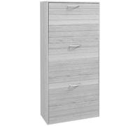 HOMCOM Meuble Chauss. étroit, Meuble Rang. Fin, 3 tiroirs basc., Gris | Organisateur de 12 paires de chaussures, hall, entrée