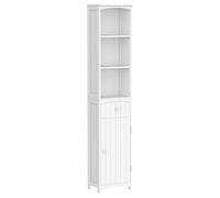 Meuble colonne - HOMCOM - rangement salle de bain WC étagère tiroir placard mobilier - bois - 34x24x170cm - blanc