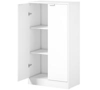 HOMCOM Meuble de bureau avec 3 étagères et portes, 60x33.5x108 cm, Blanc