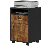 HOMCOM Meuble de Bureau avec Étagère Ouverte, Tiroir avec Serrure et Armoire, 40x35x60 cm, Marron
